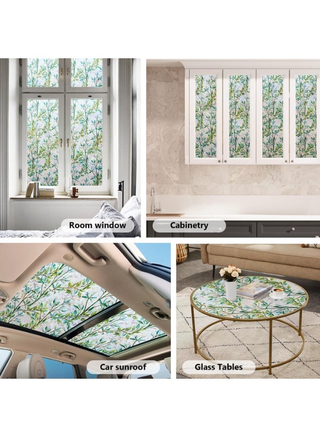 Arabest Window Privacy Film Stain Glass Window Film Rainbow Window Film Window clings Non-Adhesive Reusable Decorative for Room (Leaf Rainbow, 45cm*4m) - Image 4